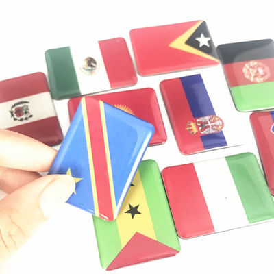 品質  Shape Custom Different Countries 3D Crystal Glass Epoxy Fridge Magnet Country Flags Fridge Magnet For Souvenir 工場
