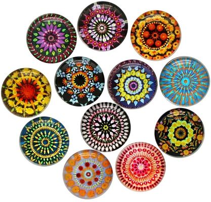 品質  Factory Customized High Quality Crystal Glass Refrigerator Magnet Fridge Sticker Customized Mandala Holiday Gift Decorate Home 工場